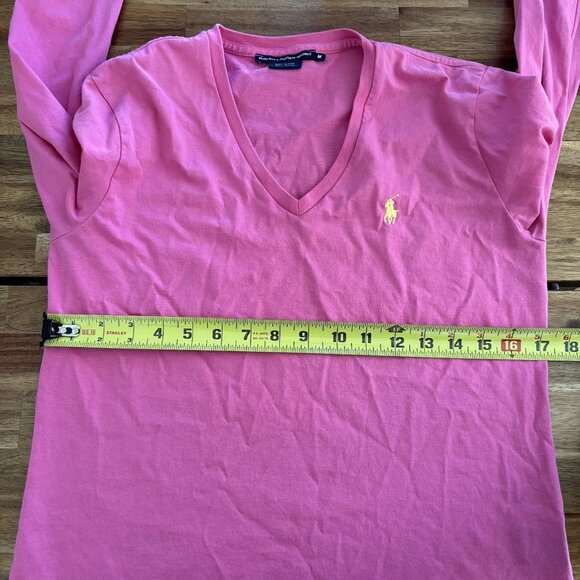 Ralph Lauren Sport Womens Babydoll Long Sleeve Top Size Medium Pink Preppy Y2K - Picture 10 of 11